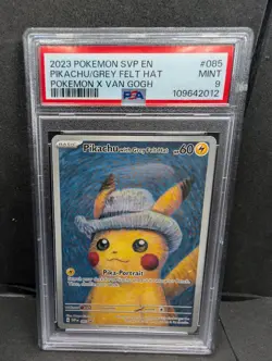 2023 Pokemon SVP Elite Black Star Promo #085 Pikachu with Grey Felt Hat PSA 9 - Image 1