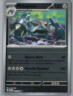 Metagross 061/086 Uncommon Chaos Rising Pokemon Reverse Holo Near Mint - Image 1