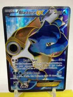 Blastoise EX Full Art Ultra Rare Holo XY 142/146 English 2014 180 Heavy Play P6 - Image 2