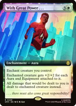 With Great Power . . . Foil Extended Art Marvel's Spider-Man NM MTG - Image 1