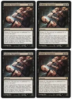 Sadistic Sacrament x4 4x 2009 Zendikar PLAYSET Black Rare Sorcery MTG NM AZ1 - Image 1
