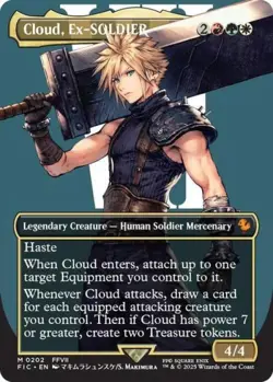 MTG English Cloud, Ex-SOLDIER (Borderless) NM Normal Commander: FINAL FANTASY - Image 1