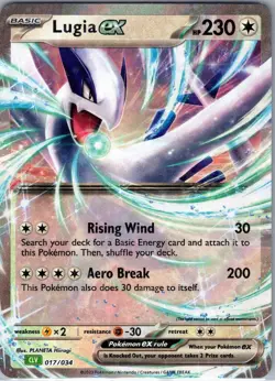 Lugia ex 017/034 Holo Classic Collection Trading Card Game Classic Pokemon NM - Image 1