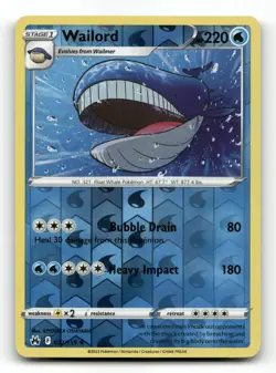 Wailord 032/159 - Crown Zenith Reverse Holo - Pokemon Card NM/M - Image 1