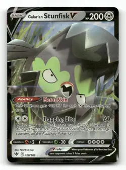 Galarian Stunfisk V 128/189 - Darkness Ablaze - Pokemon Card NM/M - Image 1