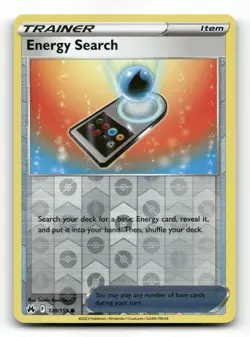 Energy Search 128/159 - Crown Zenith Reverse Holo - Pokemon Card NM/M - Image 1