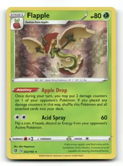 Flapple 022/192 - Rebel Clash Holo - Pokemon Card NM/M - Image 1