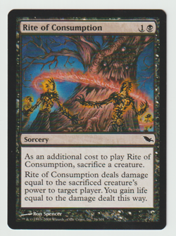 Magic the Gathering MTG Shadowmoor Rite of Consumption Common NM - Image 1