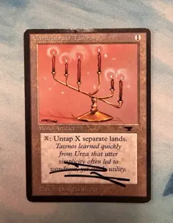 MTG Antiquities Candelabra of Tawnos SIGNED by Douglas Shuler! MP - Image 1
