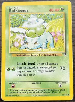 Bulbasaur 68/110 Pokemon TCG WOTC Legendary Collection Common Heavy Play HP - Image 1