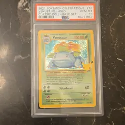 Pokemon TCG 2021 Celebrations Classic Collection Venusaur Holo 15/102 PSA 10 - Image 1