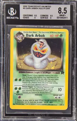 2000 POKEMON TEAM ROCKET UNLIMITED #2 DARK ARBOK HOLO BGS 8.5 - Image 1