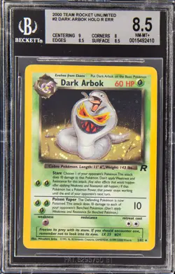 2000 POKEMON TEAM ROCKET UNLIMITED #2 DARK ARBOK HOLO BGS 8.5 - Image 1