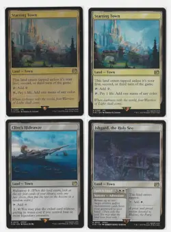 MTG Final Fantasy Rare Land card lot / Starting Town Foil / Clive's Hideaway - Image 1