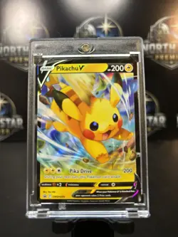 Pokemon TCG SWSH285 Pikachu v Promo Black Star Holo Rare Card Mint/Nm Condition - Image 1