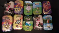 *EMPTY* Pokemon Mini Tins. Lot Of 10 Charizard, Pikachu, Eevee, Snorlax - Image 1