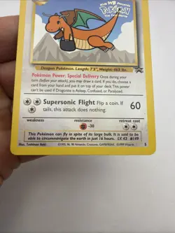 Dragonite Pokemon The First Movie Promo Card Black Star Promo #5 LP - Image 2