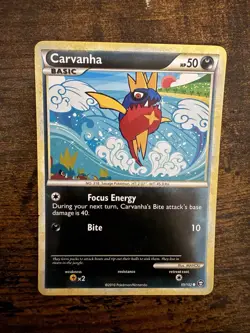 Carvanha 59/102 Common HGSS Triumphant Pokemon Moderately Played - Image 1