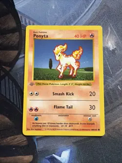 1999 Pokemon Ponyta 60/102 1st Edition Shadowless Base Set WOTC Vintage NM - Image 1