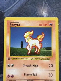 1999 Pokemon Ponyta 60/102 1st Edition Shadowless Base Set WOTC Vintage NM - Image 3