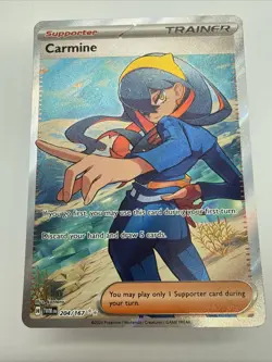 Pokemon TCG Carmine 204/167 SV06 Twilight Masquerade Ultra Rare Full Art Holo - Image 1