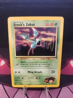 Brock's Zubat 24/132 Pokemon TCG Gym Heroes Rare LP - Image 1