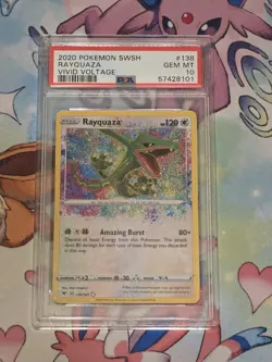2020 Pokemon SWSH Vivid Voltage #138 Rayquaza Amazing Rare PSA 10 Gem Mint - Image 1