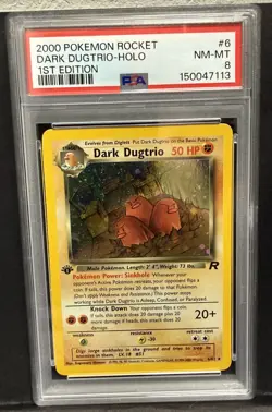2000 Pokemon Rocket 1st Edition #6 Dark Dugtrio Holo PSA 8 NM-MT - Image 2