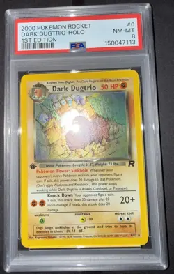 2000 Pokemon Rocket 1st Edition #6 Dark Dugtrio Holo PSA 8 NM-MT - Image 4