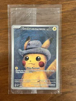 Pokemon X Van Gogh Pikachu With Grey Felt Hat Sealed 085 Promo Read Description - Image 1
