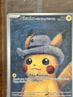 Pokemon X Van Gogh Pikachu With Grey Felt Hat Sealed 085 Promo Read Description - Image 2