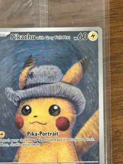 Pokemon X Van Gogh Pikachu With Grey Felt Hat Sealed 085 Promo Read Description - Image 3
