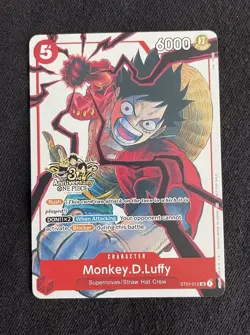 Monkey D. Luffy ST01-012 3rd Anniversary Promo One Piece TCG NM - Image 1