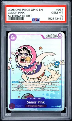 2025 One Piece Op10-Royal Blood Senor Pink #067 Alternate Art PSA 10 - Image 1