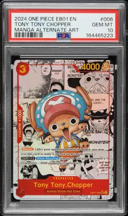 2024 ONE PIECE EB01-EXTRA BOOSTER -MEMORIAL COLLECTION- TONY TONY CHOPPER PSA 10 - Image 1