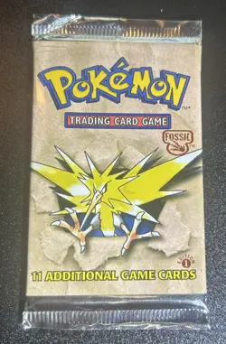 Pokemon Fossil 1st Edition Booster Pack Zapdos Artwork Sealed WOTC 1999 Vintage - Image 1