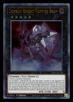 Yugioh Crimson Knight Vampire Bram #GFP2-EN138 Ghosts the Past: 2nd Haunting LP - Image 1