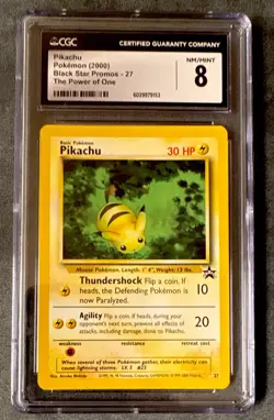 Pikachu Black Star Promo 27 (2000) Pokemon TCG CGC 8 English The Power of One - Image 1