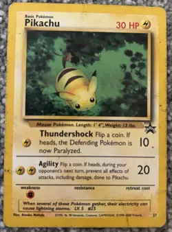 Pikachu 27 Black Star Promo Non Holo Pokemon 1999 Trading Card TCG WOTC - Image 1