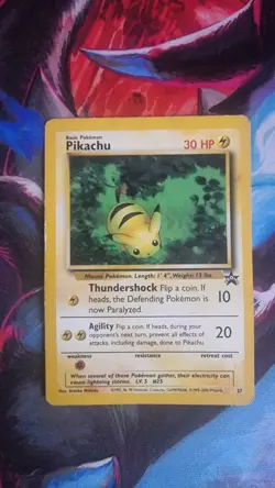 Pokemon Pikachu TCG #27 Wizards of the Coast Black Star Promo Card - Image 1