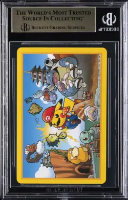 2016 MARIO PIKACHU PLAYING CARDS POKEMON CENTER 10 OF HEARTS BGS 10 - Image 2