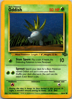🇨🇦 Oddish 58/64 Pokemon TCG Jungle (WOTC) Common - LP - Image 1