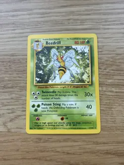 Pokemon TCG Beedrill Base Set 17/102 Regular Unlimited Rare WOTC 1999 - Image 1