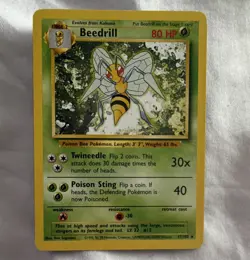Wizards Pokemon TCG Base Set Beedrill 17/102 Rare English Regular Unlimited 80HP - Image 1