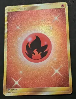 Fire Energy Gold Secret Rare 2017 Burning Shadows Sun & Moon MINT Pokemon Card - Image 1