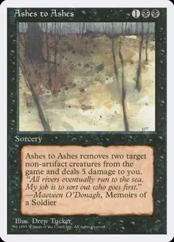 Ashes to Ashes 4th Edition PLD Black Uncommon MAGIC THE GATHERING CARD ABUGames - Image 1