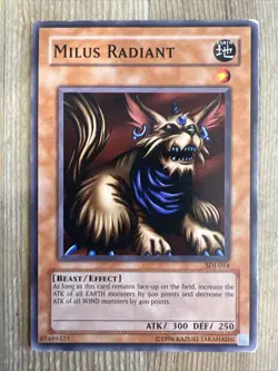 Milus Radiant SDJ-014 Yu-Gi-Oh! Card DAMAGED - Image 1