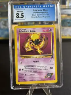 Pokemon CGC 8.5 - 9 GEM MINT 2000 Sabrina's Abra Black Star Promo Card MINT - Image 1
