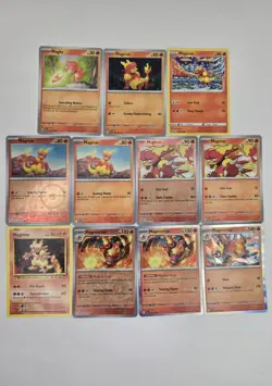 Lot of 11 Magby Magmar Magmortar Various Pokemon Card Collection Reverse Holo - Image 1