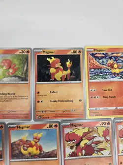 Lot of 11 Magby Magmar Magmortar Various Pokemon Card Collection Reverse Holo - Image 3